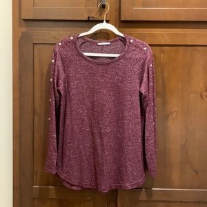 Boutique long sleeve top, great soft material, marbled purple